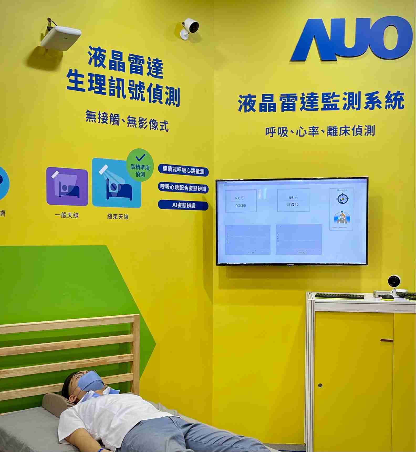 糖果派对颐康「无接触生理监测雷达」，，，，免除传统线路与贴片束缚，，，，精准侦测呼吸、、心跳等重要生理讯号