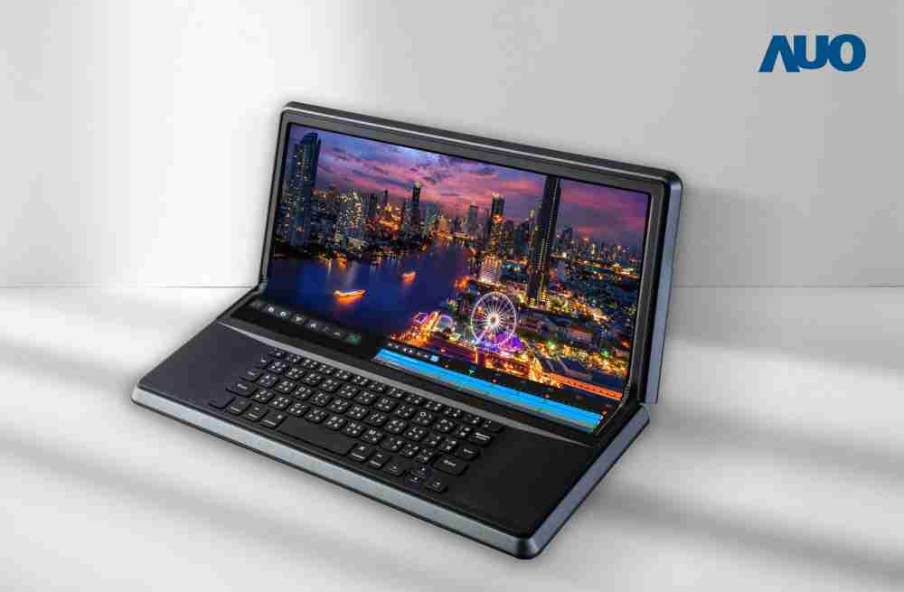 糖果派对14.6吋Micro LED折迭显示屏幕，，，，搭配半径4mm的弯折绞炼，，，，以及高画素、、、高亮度、、高对比度的显示技术特点，，即便在大视角下仍保有绝佳色相与亮度